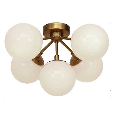 Потолочный светильник Modo 5 Brass color & white glass Молочный Потолочный светильник Modo 5 Brass color & white glass Молочный в Саратове | Loft Concept