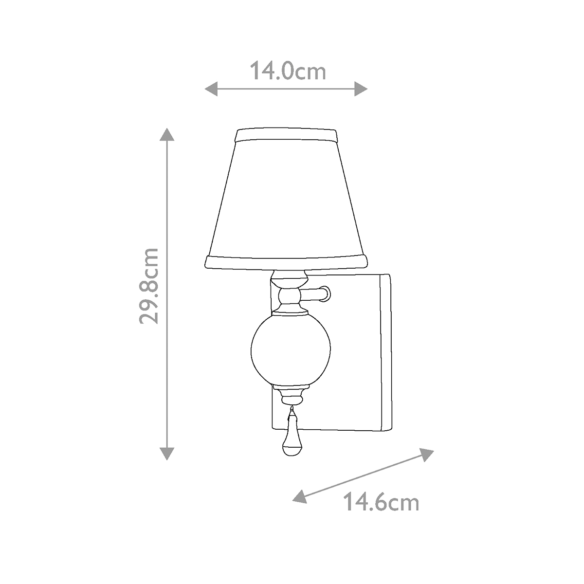 Бра со стеклянным шарообразным декором с пузырьками и бежевым абажуром Feiss в Саратове