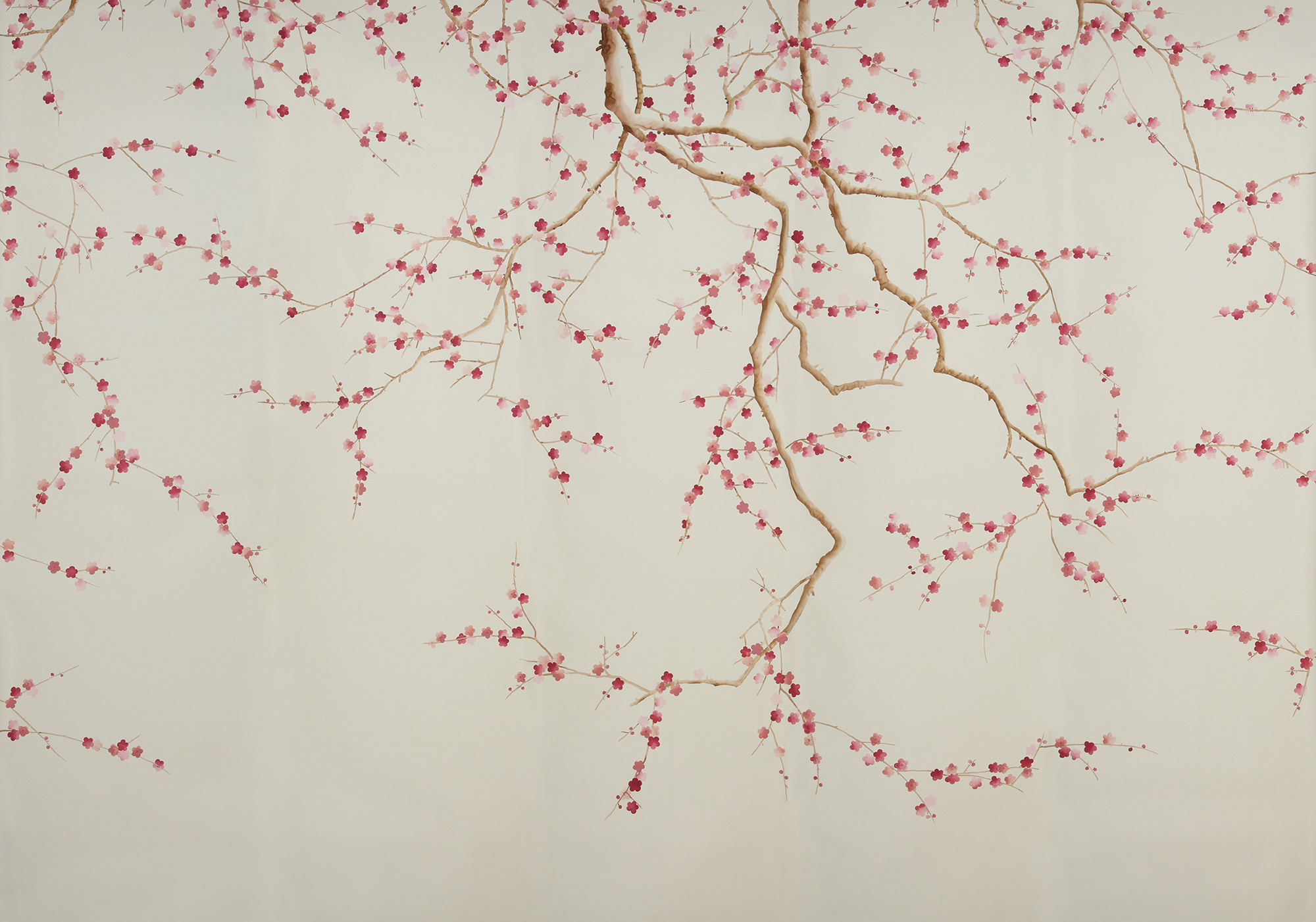 Обои ручная роспись Plum Blossom Blossom on Satin Grey dyed silk Обои ручная роспись Plum Blossom Blossom on Satin Grey dyed silk - постер Loft-Concept в Саратове
