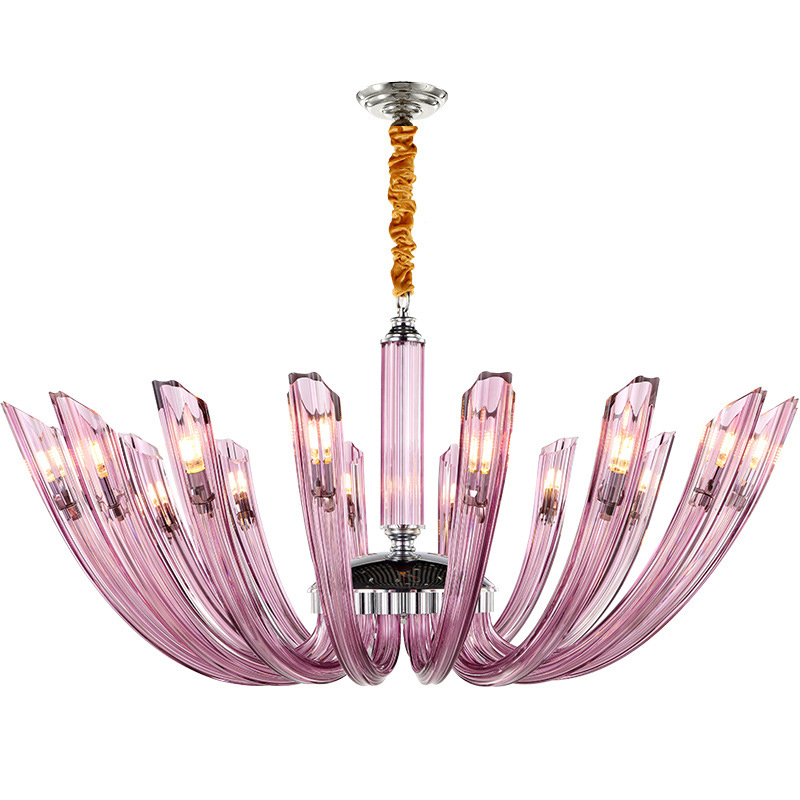 Люстра Pink Rays Chandelier Розовый Хром в Саратове | Loft Concept 