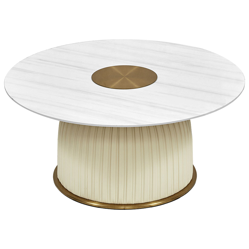 Кофейный стол Orlaith White Gold Round Table Белый ivory ( слоновая кость ) Золотой в Саратове | Loft Concept 