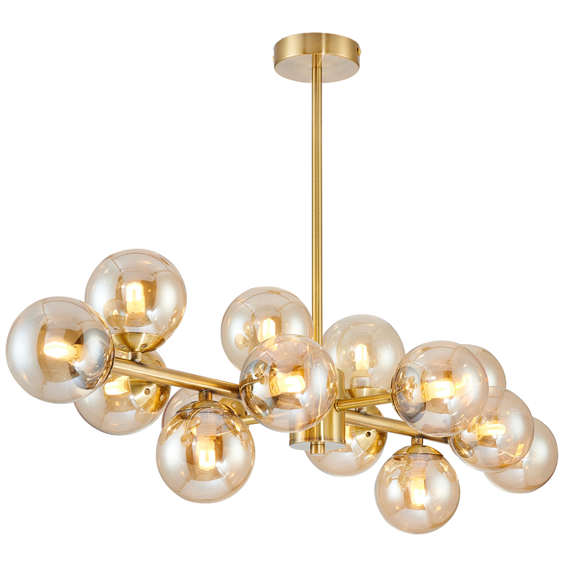 Люстра Berries Chandelier amber 14 Латунь Янтарь (Amber) в Саратове | Loft Concept 