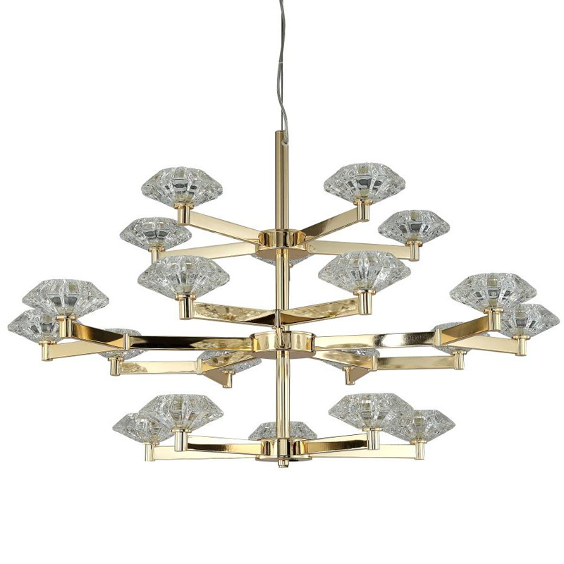 Люстра Yerker Chandelier Gold 20 Глянцевое золото Прозрачный в Саратове | Loft Concept 