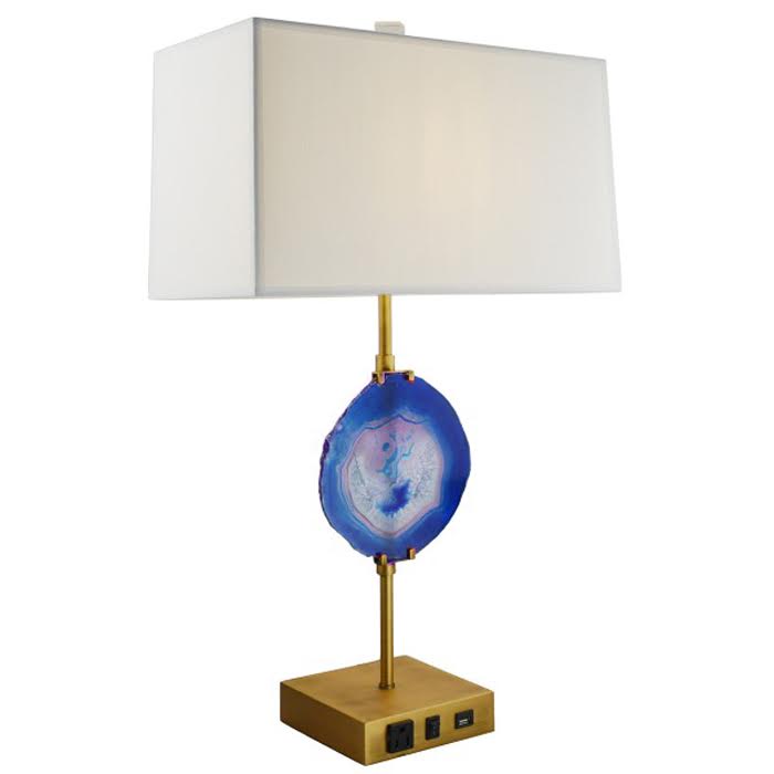 Настольная лампа Blue Agate Table Lamp Латунь Сапфирово-синий в Саратове | Loft Concept 