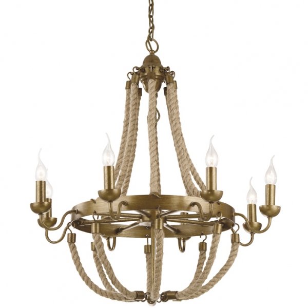 Люстра Rattan Chandelier Metall 8 Loft Rope Light  в Саратове | Loft Concept 