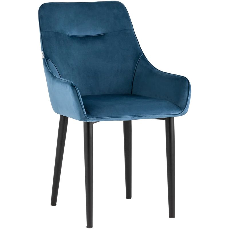 Стул Joan Chair Синий Велюр Синий Черный Стул Joan Chair Синий Велюр Синий Черный в Саратове | Loft Concept