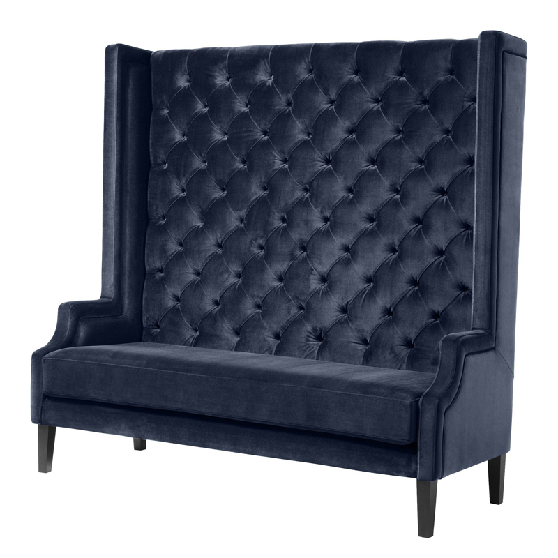 Диван Eichholtz Sofa Spectator midnight blue Синий Черный в Саратове | Loft Concept 