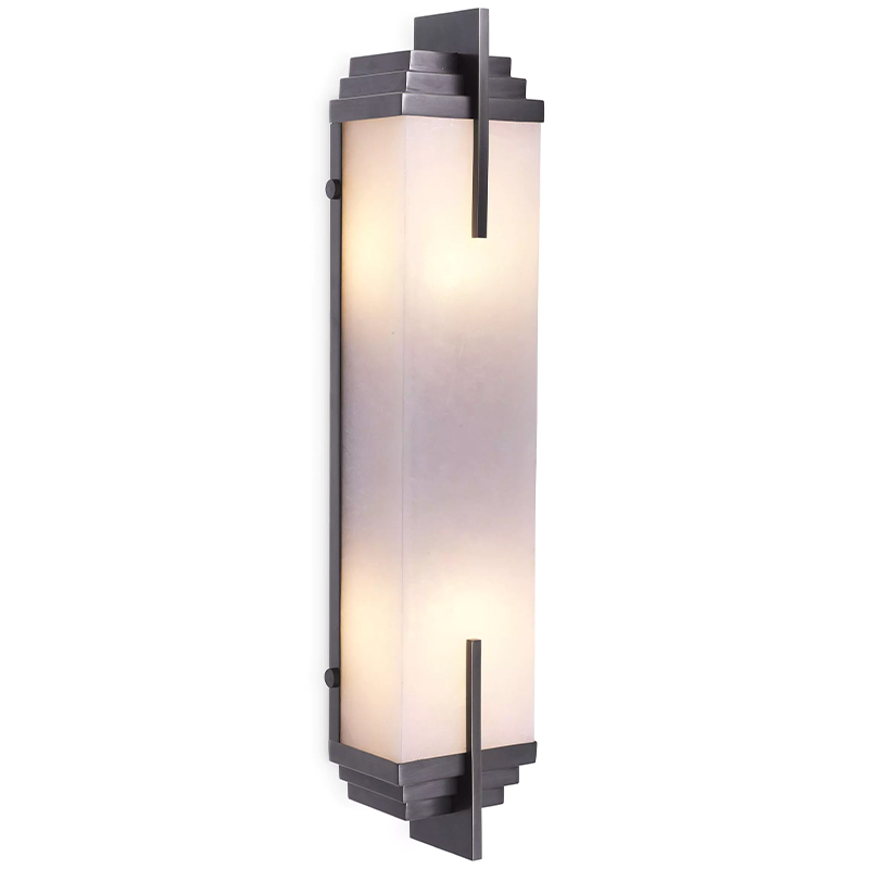 Бра Eichholtz Wall Lamp Harman Bronze Темная бронза Белое матовое стекло в Саратове | Loft Concept 