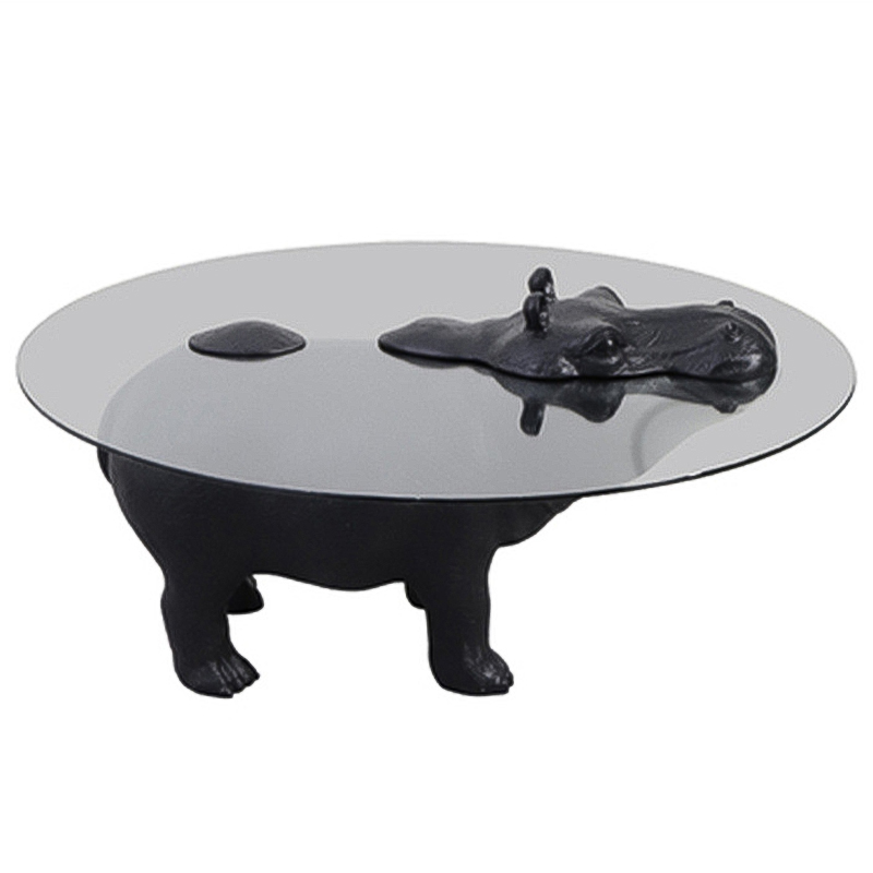 Кофейный Стол Бегемот Hippo Stands Coffee Table Черный Прозрачное Стекло в Саратове | Loft Concept 