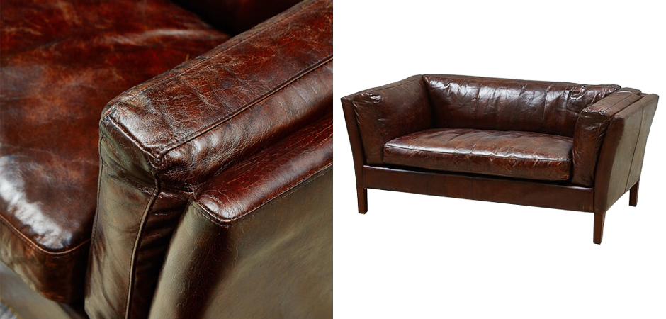 Диван RH SORENSEN Sofa Brown leather double Диван RH SORENSEN Sofa Brown leather double - Loft-Concept в Саратове