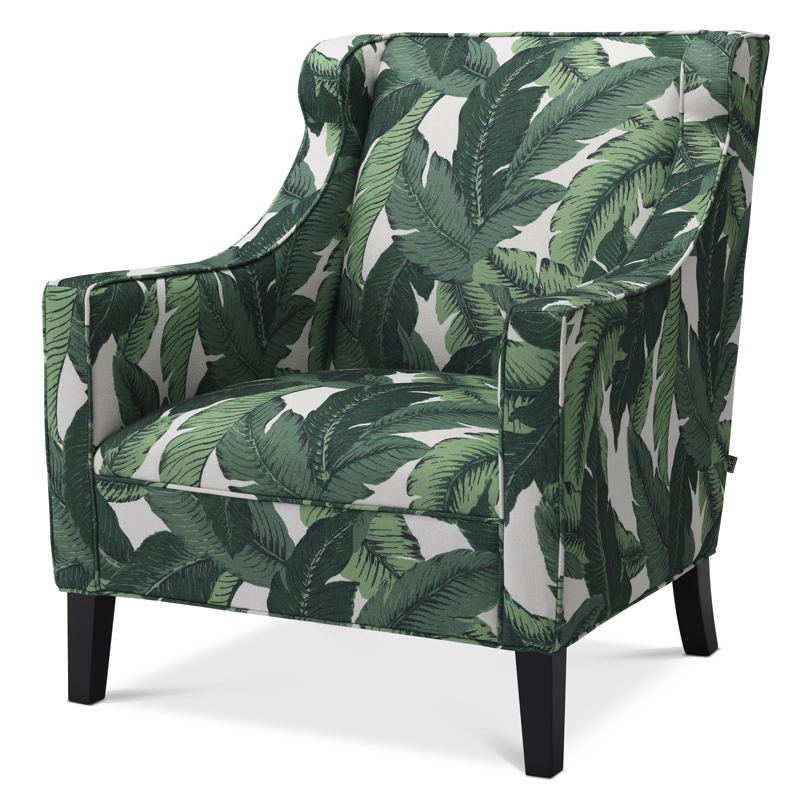 Кресло Eichholtz Chair Jenner Mustique green Зеленый Черный Кресло Eichholtz Chair Jenner Mustique green Зеленый Черный в Саратове | Loft Concept