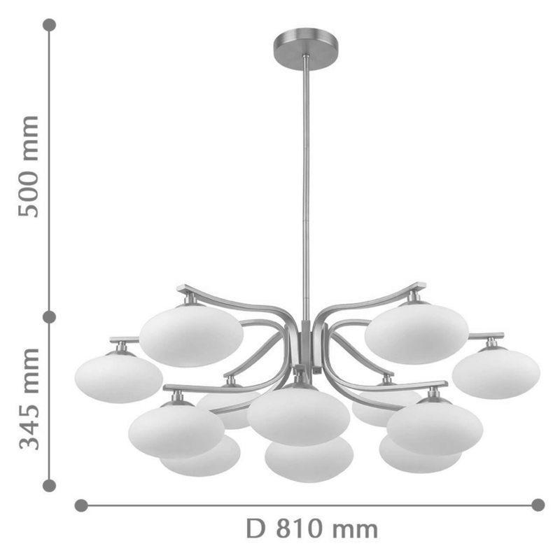 Oval Balls Mushrooms Chandelier 13 Silver в Саратове