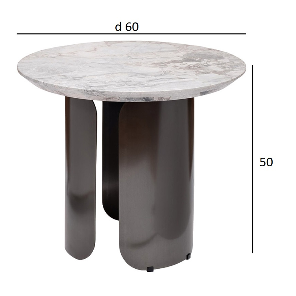 Столик журнальный круглый с мраморной столешницей Gray Marble Table Столик журнальный круглый с мраморной столешницей Gray Marble Table в Саратове