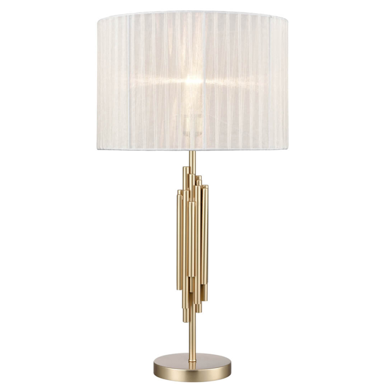 Настольная лампа с Абажуром Odeon Table Lamp ivory ( слоновая кость ) Золотой в Саратове | Loft Concept 