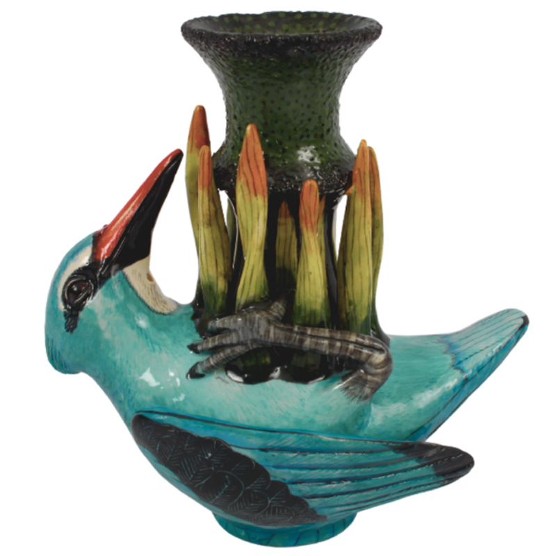 Ваза Голубая Птичка Woodland Kingfisher Vase Синий в Саратове | Loft Concept 