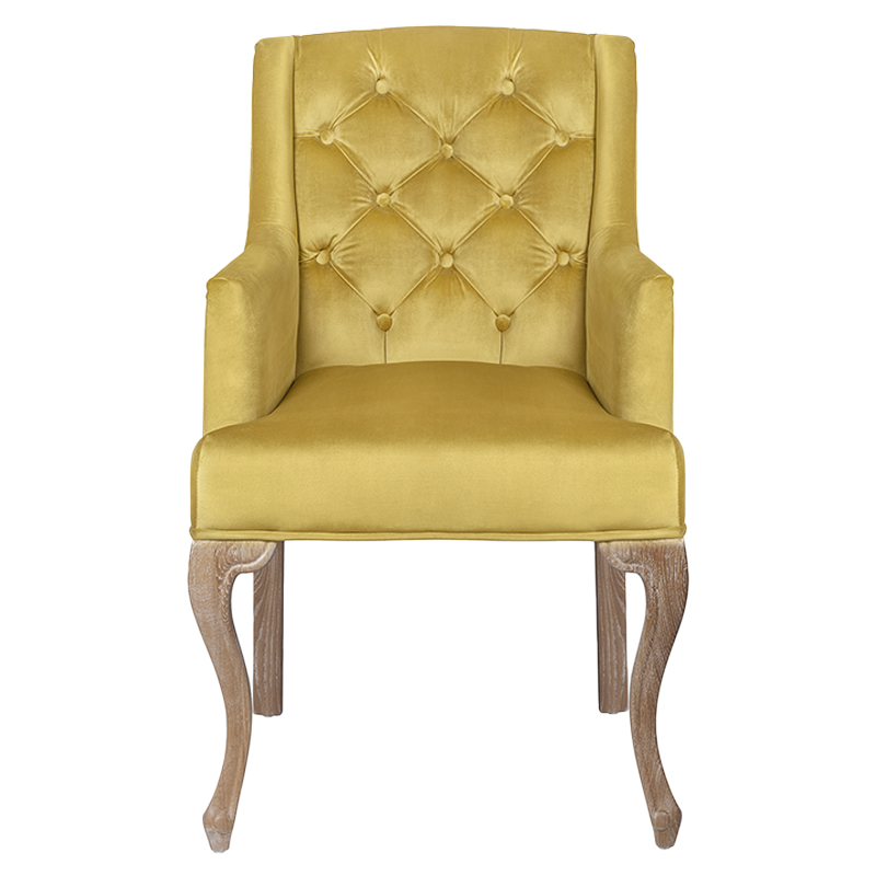 Кресло Mason Classical Armchair gold velour Желтый Коричневый в Саратове | Loft Concept 