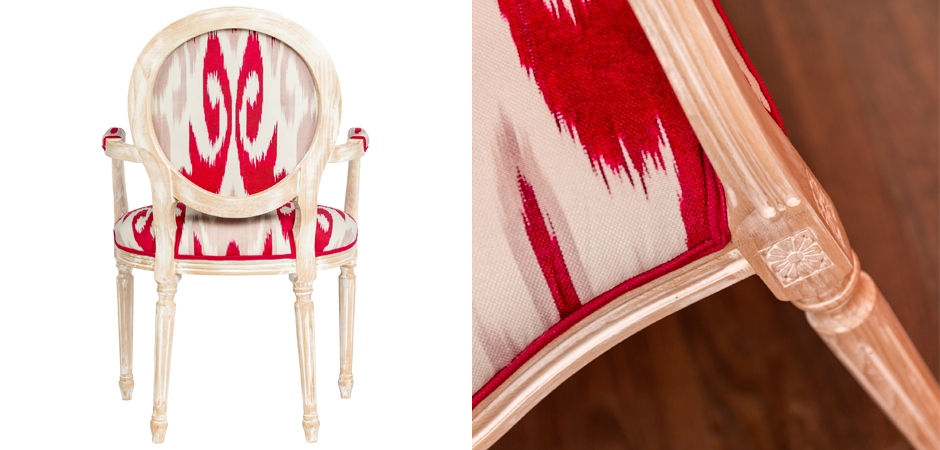 Стул с подлокотниками Ikat Pattern Красный Стул с подлокотниками Ikat Pattern Красный - Loft-Concept в Саратове