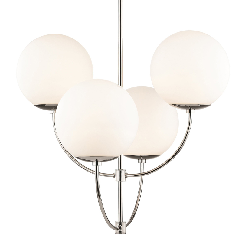 Люстра Breasal White Matte Balls Chandelier Chrome Хром Белое матовое стекло в Саратове | Loft Concept 