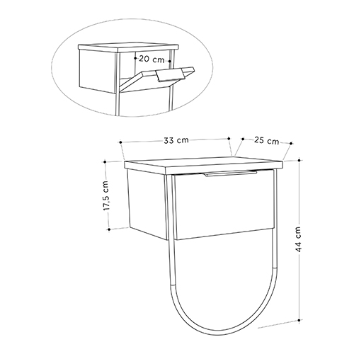 Прикроватная тумба бежево-серого цвета с откидной дверцей NORFOLK NIGHTSTAND LIGHT MOCHA в Саратове