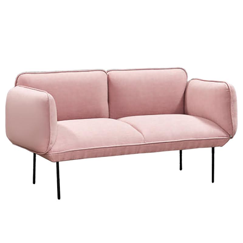 Двухместная Софа Elsa 2 Seater Sofa Розовый велюр Розовый пастельный в Саратове | Loft Concept 