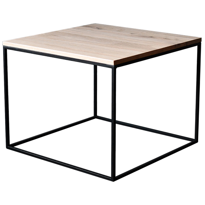 Кофейный стол Clegg Industrial Metal Rust Coffee Table Светлый дуб Черный в Саратове | Loft Concept 