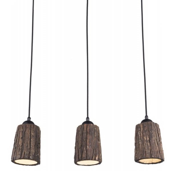 Люстра Wood Log Pendant 3 Коричневый в Саратове | Loft Concept 