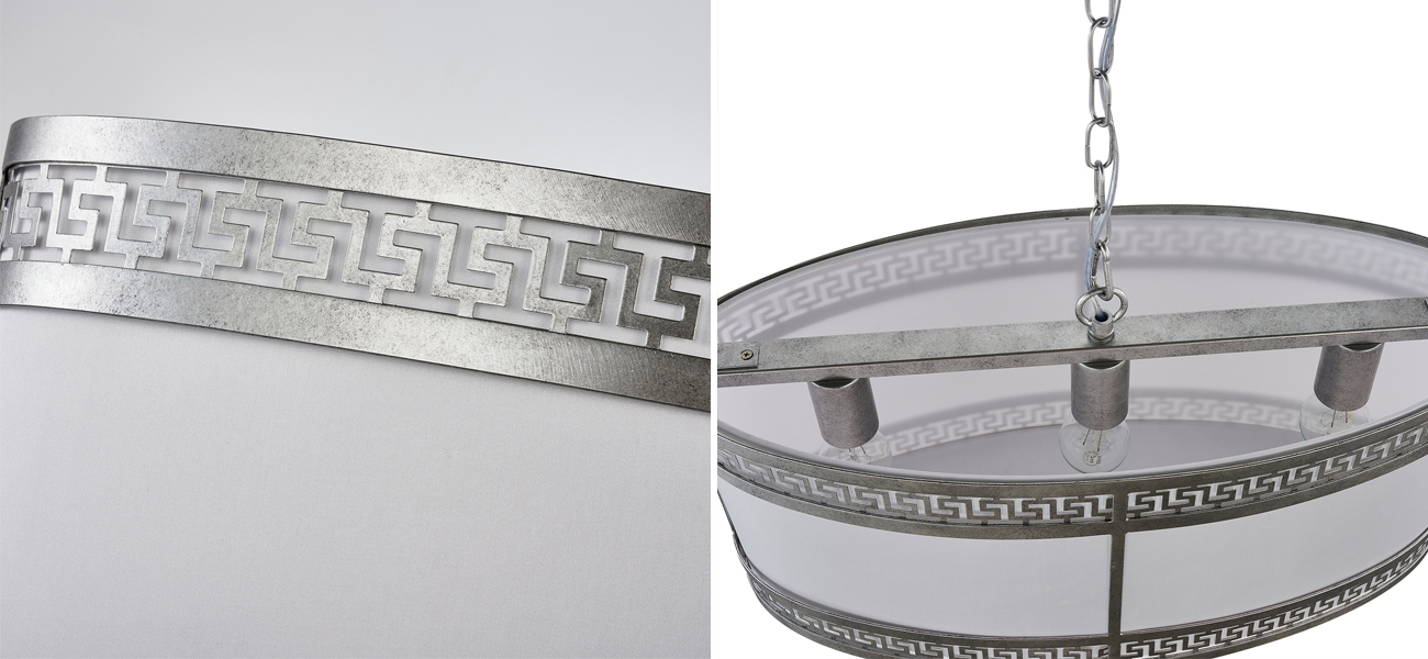 Люстра с греческим орнаментом Miander Silver - фото №1