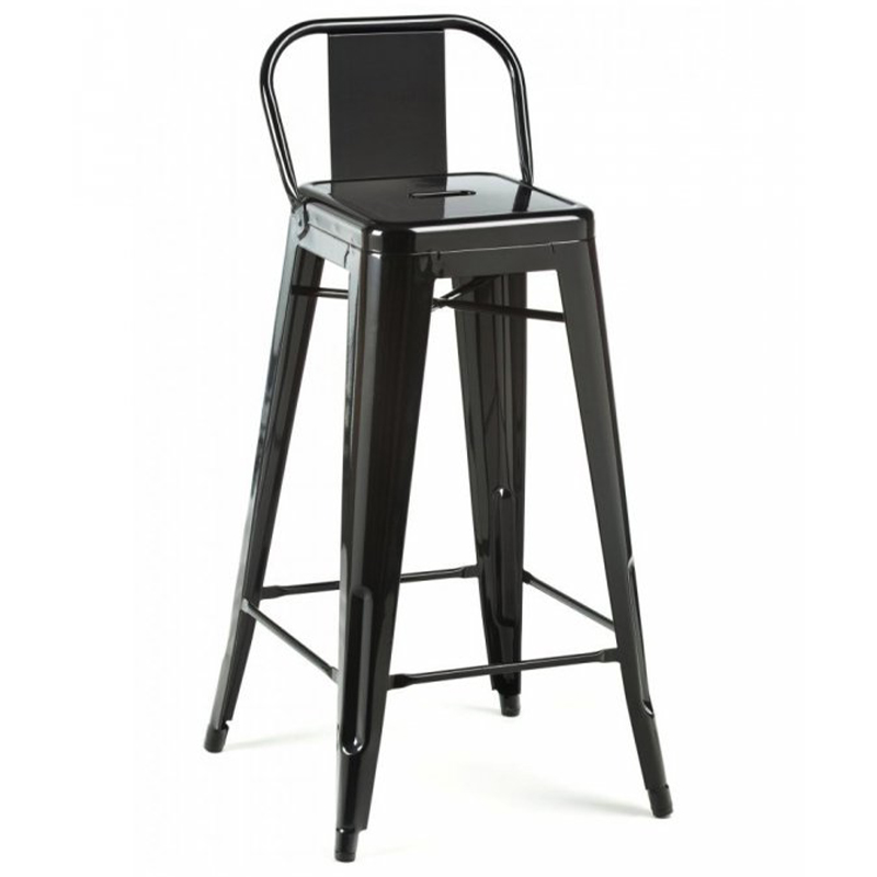 Барный стул Tolix Bar Stool 75 Backed Черный Салатовый Нержавеющая сталь Красный Оранжевый Зеленый Белый Голубой Желтый в Саратове | Loft Concept 