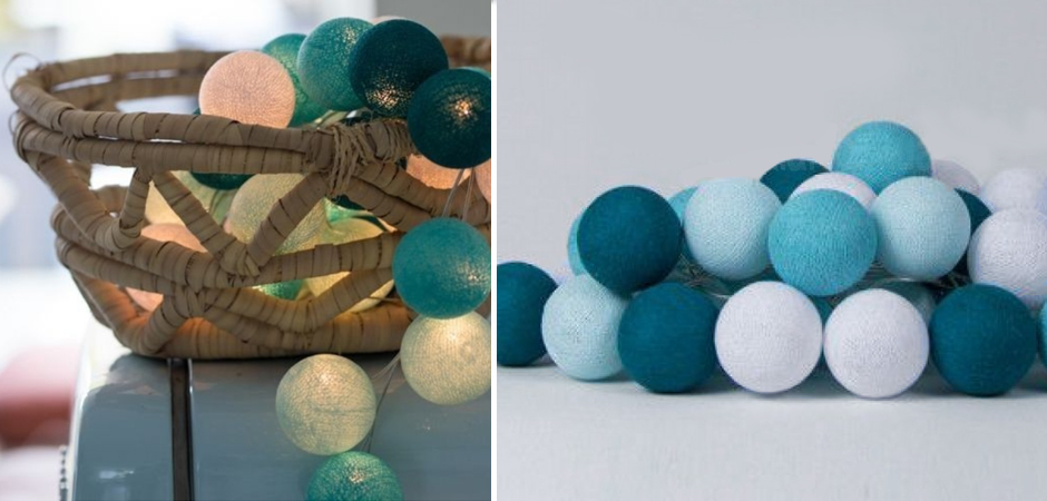 Гирлянда хлопковые фонарики Сotton Ball Aqua - Loft-Concept в Саратове