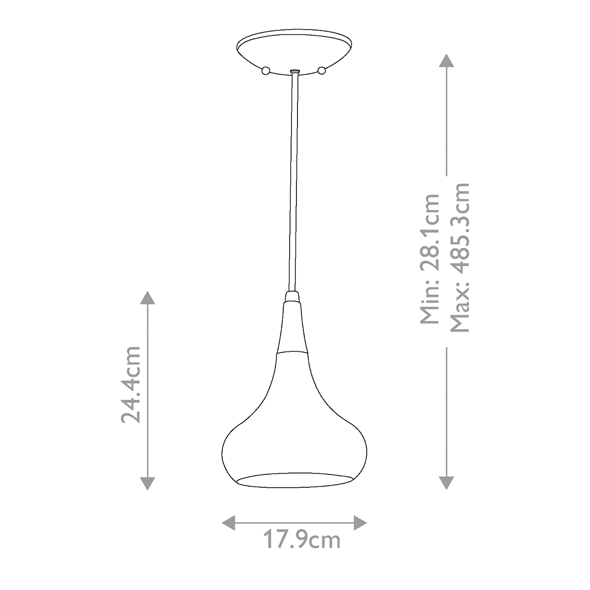  Подвесной светильник с каплевидным плафоном темного цвета Feiss в Саратове