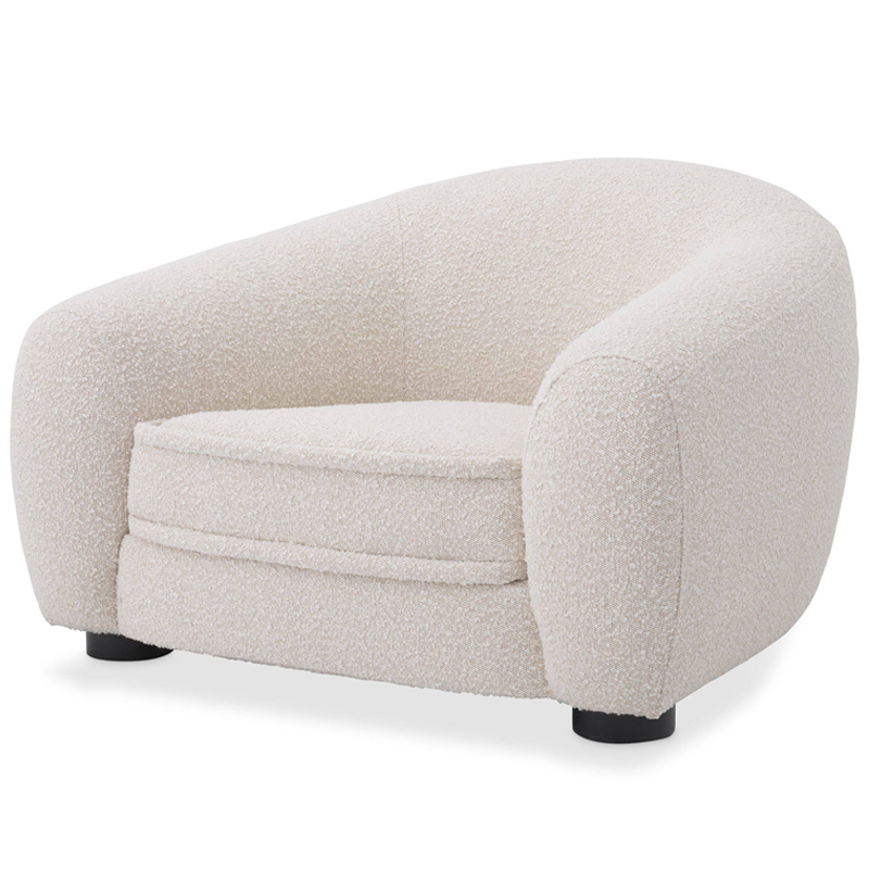 Кресло Eichholtz Chair Freud Boucle cream Кремовый Черный в Саратове | Loft Concept 