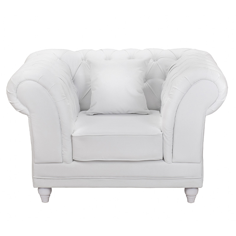 Кресло низкое с мягкой обивкой из велюра на 4-х ножках из массива березы Sophie Armchair white Белый в Саратове | Loft Concept 