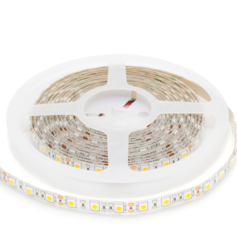 Светодиодная влагозащищенная лента 60LED/m 5050SMD теплый белый 5M - фото №1