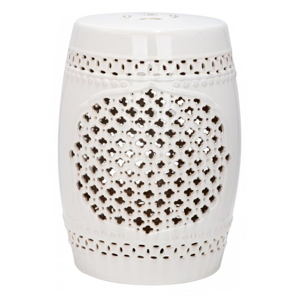 Керамический табурет Quatrefoil Garden Stool - White Белый Керамический табурет Quatrefoil Garden Stool - White Белый в Саратове | Loft Concept