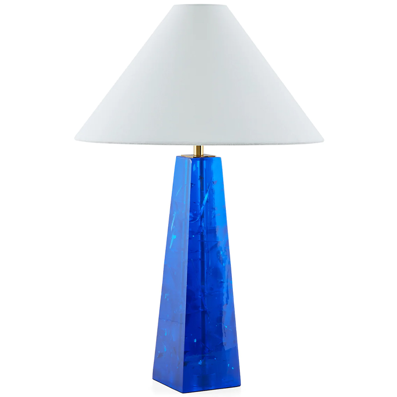 Настольная лампа Jonathan Adler Prisma Table Lamp Blue Белый Синий Латунь в Саратове | Loft Concept 