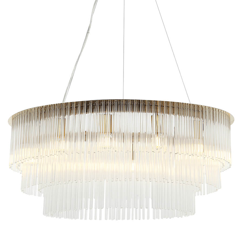 Люстра Harrison Chandelier gold 12 lamp Глянцевое золото Прозрачный в Саратове | Loft Concept 