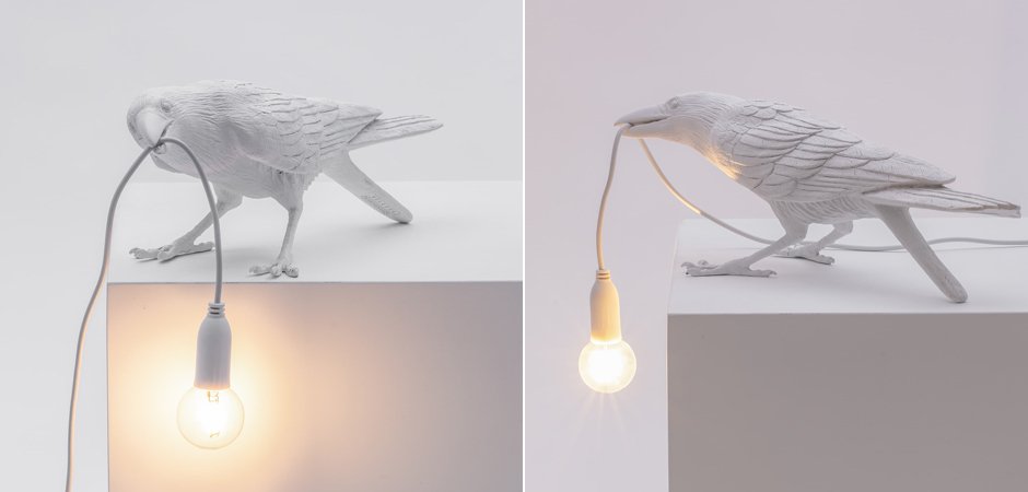 Настольная лампа Seletti Bird Lamp White Playing Настольная лампа Seletti Bird Lamp White Playing - Loft-Concept в Саратове