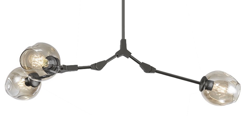 Люстра Сrumpled Glass Bubble Chandelier Gray 3 плафона Люстра Сrumpled Glass Bubble Chandelier Gray 3 плафона - Loft-Concept в Саратове