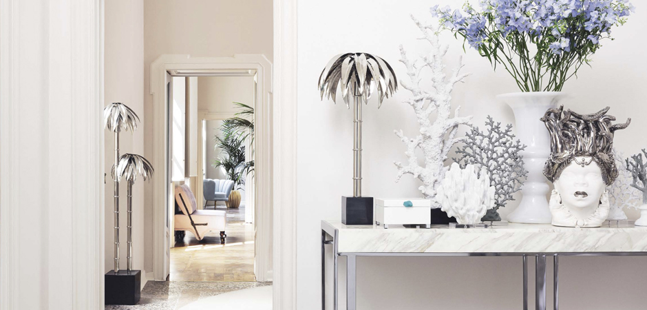 Настольная лампа TABLE LAMP PALMERY Silver Настольная лампа TABLE LAMP PALMERY Silver - Loft-Concept в Саратове