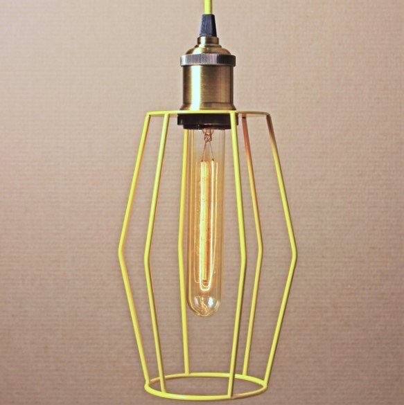 Подвесной светильник Wire Cage Pendant Spauk Yellow Желтый в Саратове | Loft Concept 