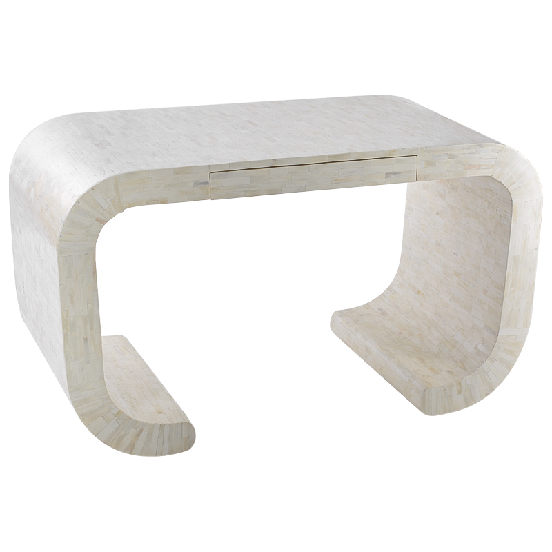 Стол рабочий Bone Inlay Table white Белый Бежевый в Саратове | Loft Concept 