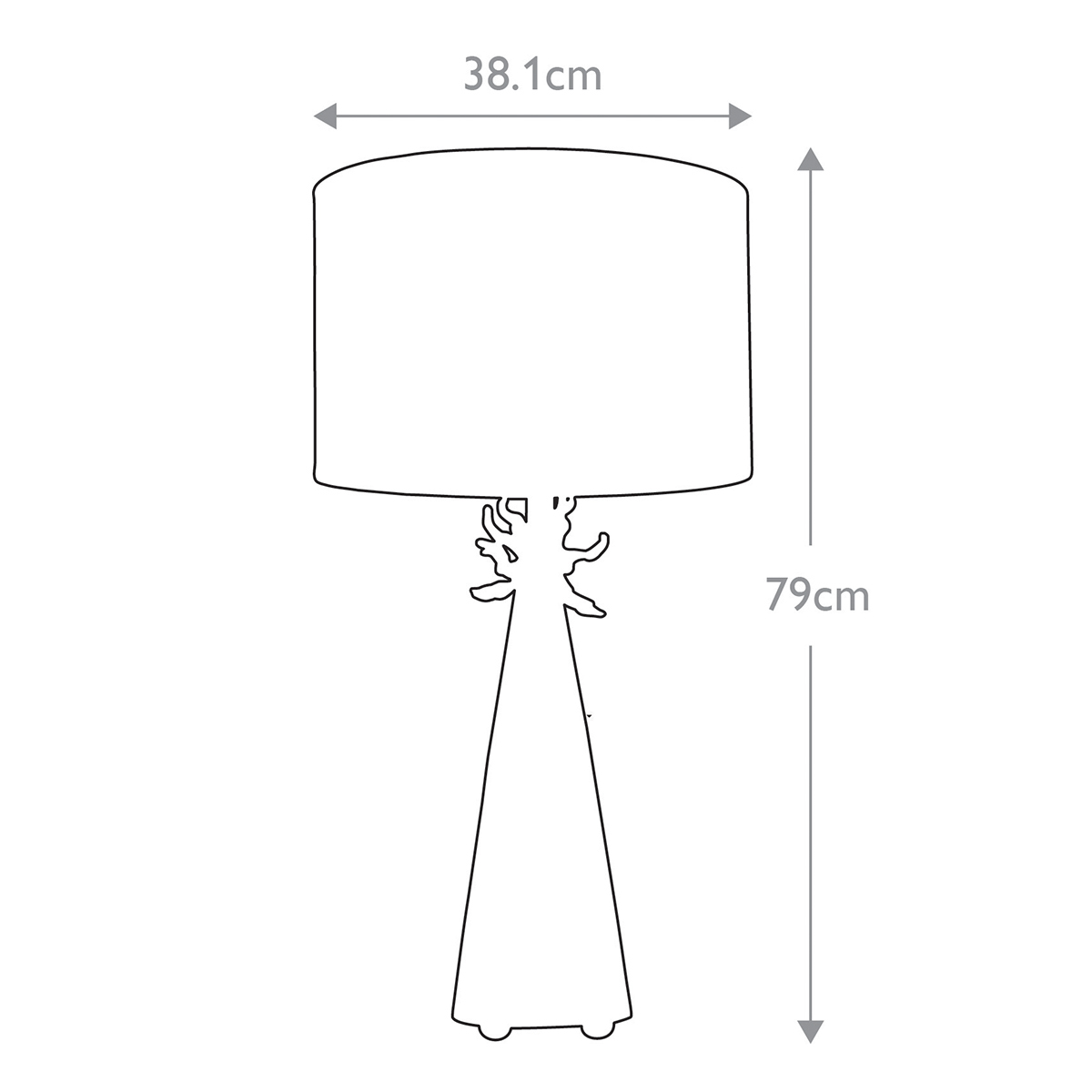 Настольная лампа с декоративным элементом золотого цвета и цилиндрическим абажуром из папье-маше светлого оттенка Flambeau в Саратове