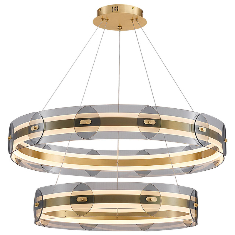 Люстра Gold 2 ring horizontal chandelier Прозрачный Латунь в Саратове | Loft Concept 