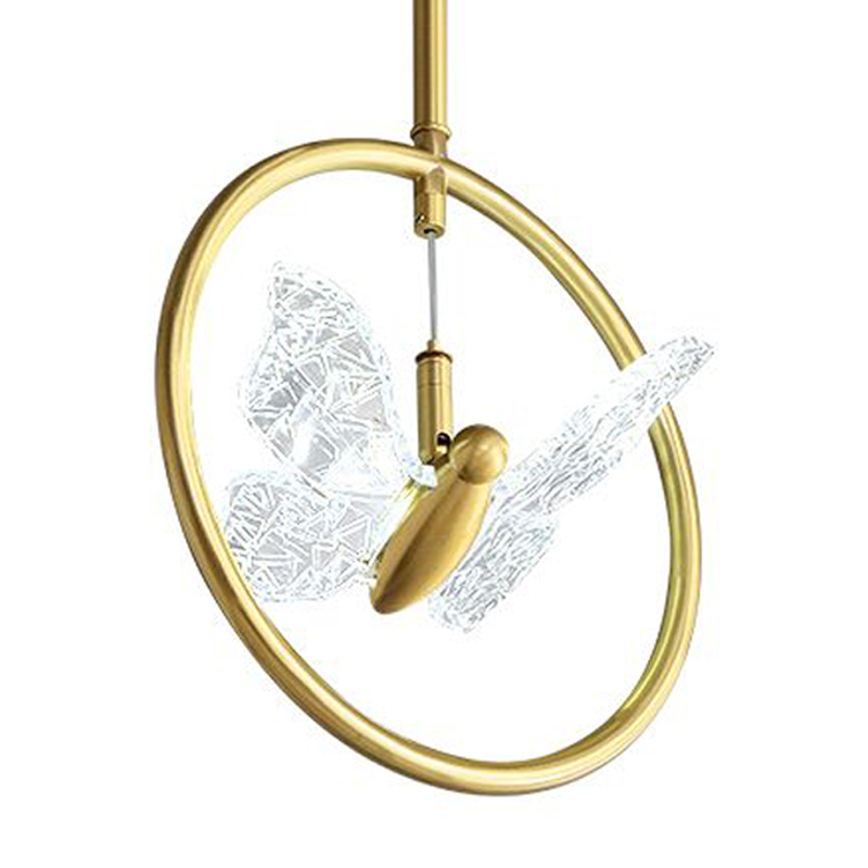 Светильник Butterfly Disk Pendant Lamp H Прозрачный Латунь в Саратове | Loft Concept 