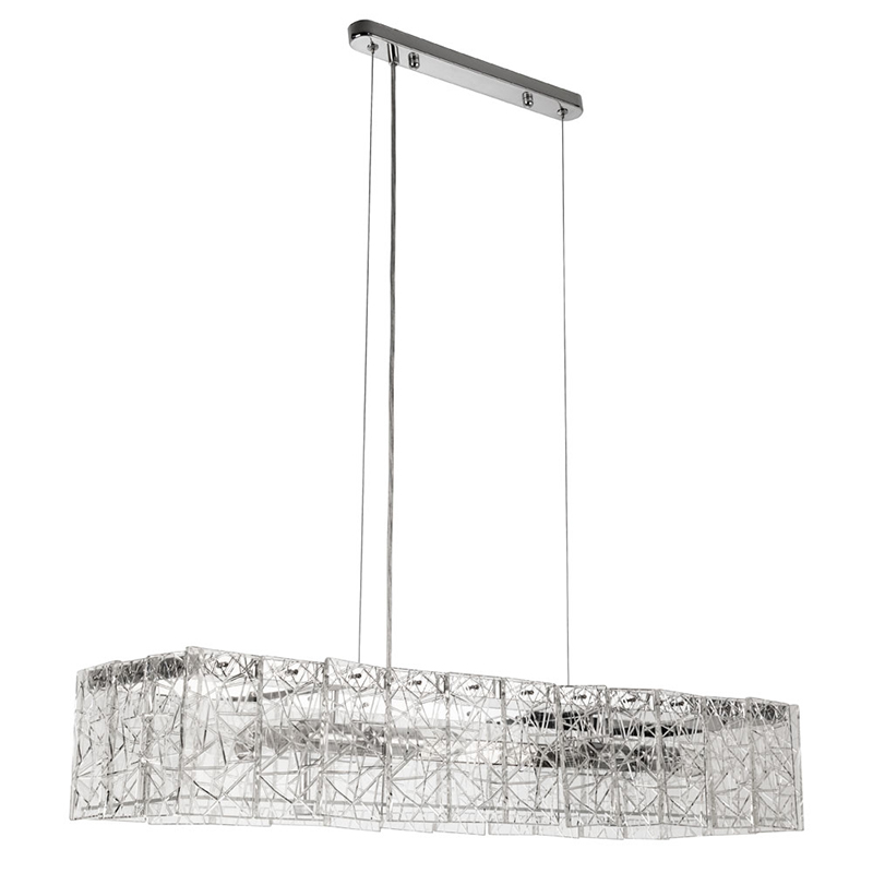 Люстра Alvaro Crystal Rectangular Chandelier Прозрачный Хром в Саратове | Loft Concept 