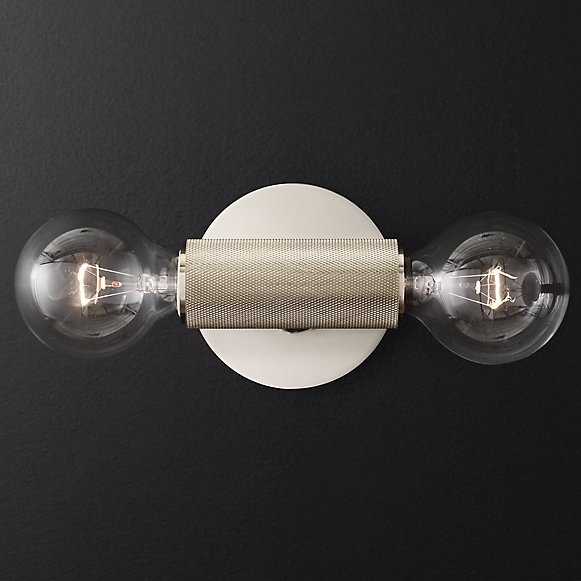 Бра RH Utilitaire Inline Sconce Silver Никель в Саратове | Loft Concept 