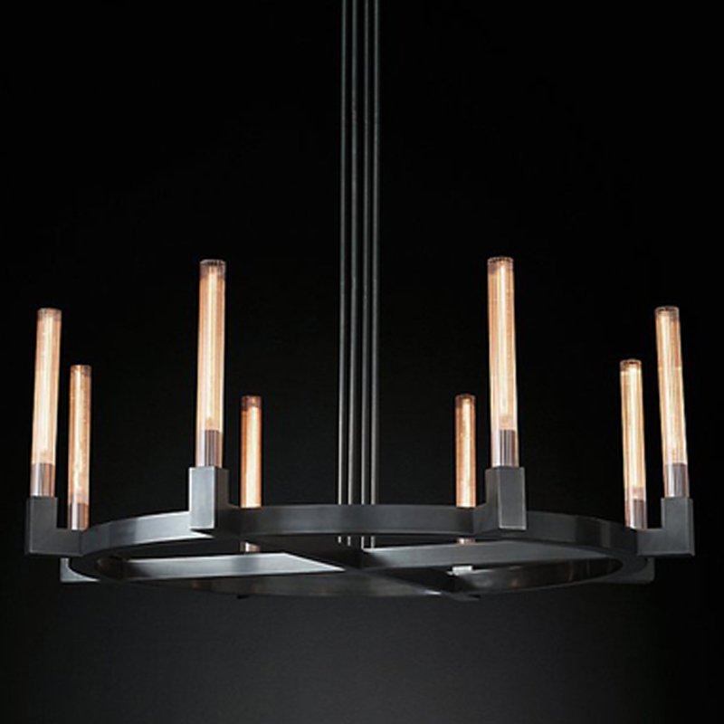 Люстра RH CANELLE Round Chandelier 8 Modern Black Черный в Саратове | Loft Concept 