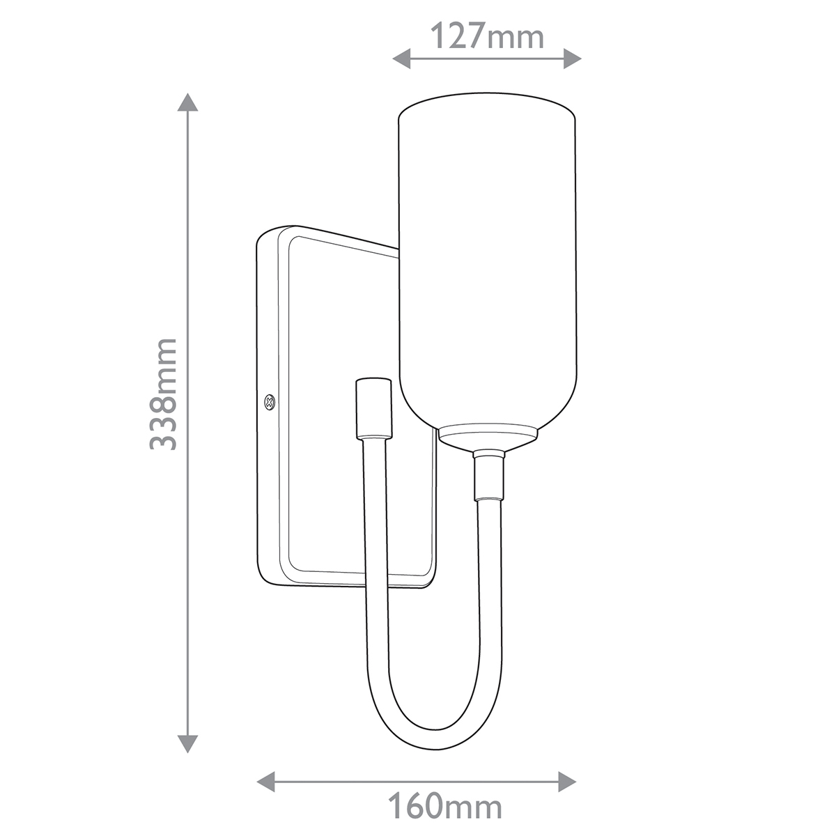  Бра с прямоугольным черным основанием и белым матовым цилиндрическим плафоном Kichler в Саратове