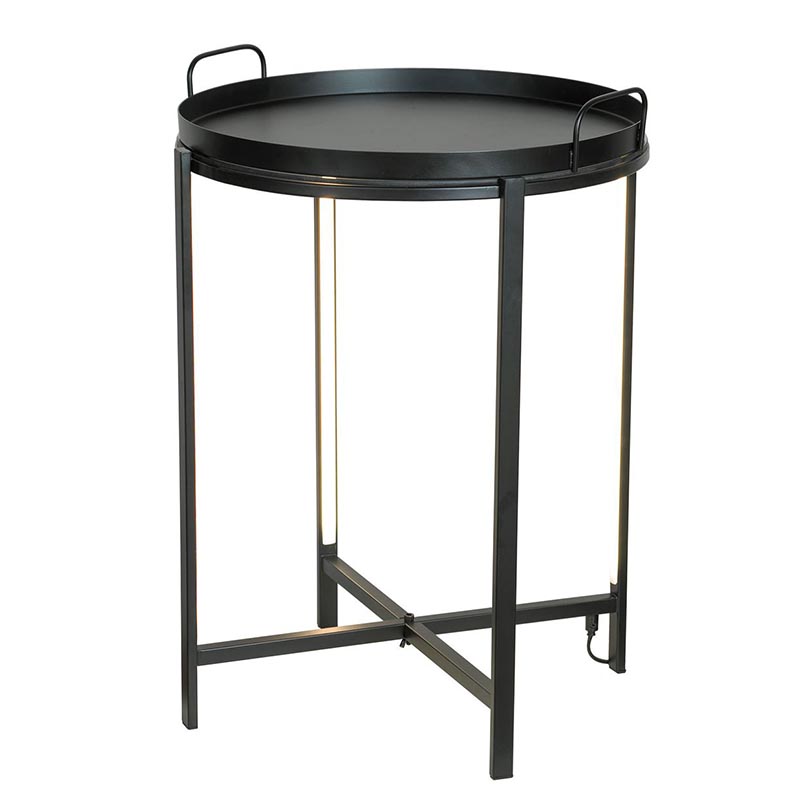 Приставной стол Nagib Side Table Black LED Черный в Саратове | Loft Concept 