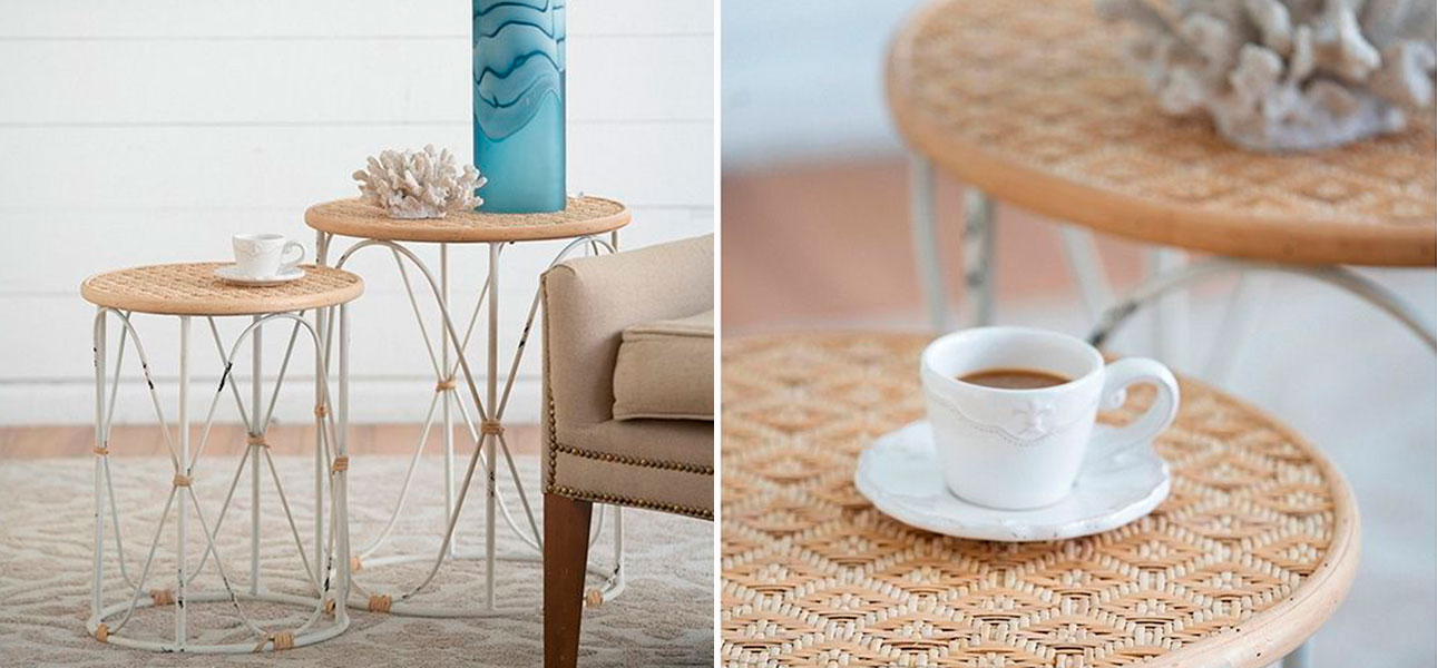 Комплект столиков с круглой деревянной столешницей Jessica - фото №1